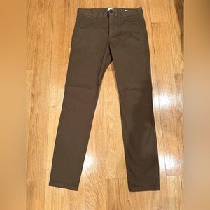 H&M Men's Dark Brown Chinos: skinny fit stretch. Size 31/29.